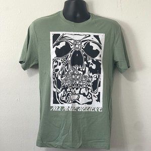 Melting Skull  'All Make Believe' Regular Fit Tee Shirt in Mint Green